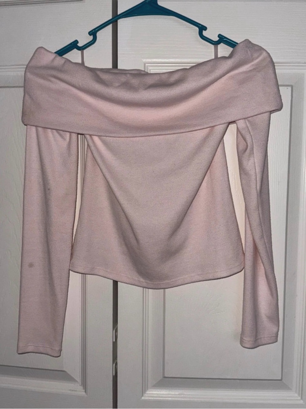 art class Light Pink Off-Shoulder Long Sleeve Top